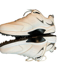 Footjoy White and Grey Mens Leather Golf Shoes With Spikes / S-W11